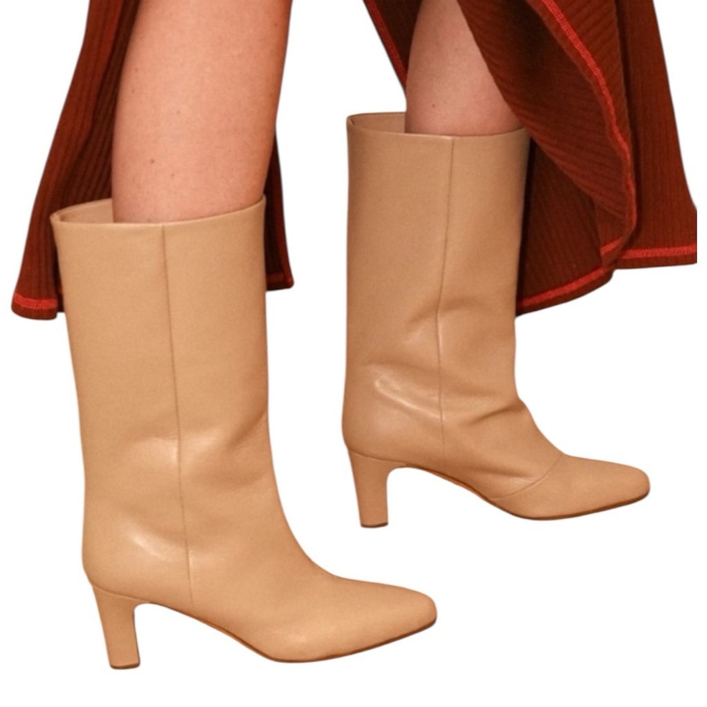 Maryam Nassir Zadeh Leather Sandra Boot in Toffee Size 37.5 NWT